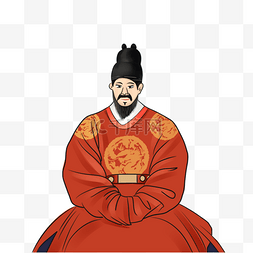 红色纹样图片_韩国手绘世宗大王