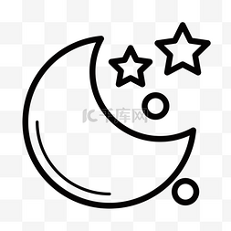 五角星ui图标图片_黑色圆弧月亮发光元素
