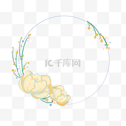 圆形边框简单黄色夏天可爱