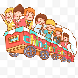 小孩坐火车图片_儿童坐飞天火车列车