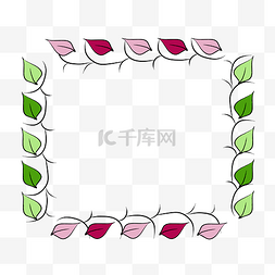 绿植边框装饰图片_彩色叶子装饰边框