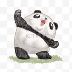 熊猫耳朵图片_弯腰的小熊猫