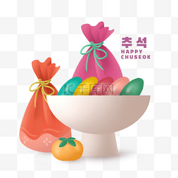 韩国中秋节年糕装饰