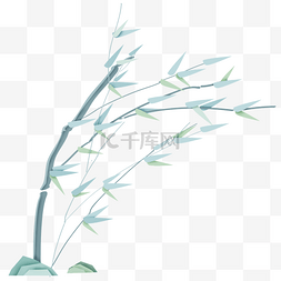 站在竹子上的鸟图片_山水清明清明节中国风剪纸竹子