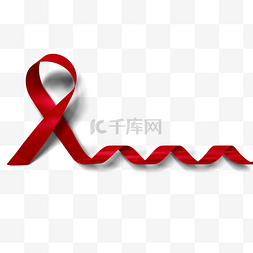 红丝带艾滋病图片_立体螺旋艾滋病红丝带3d元素