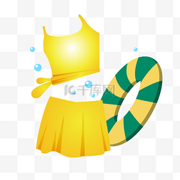 黄色泳衣装饰