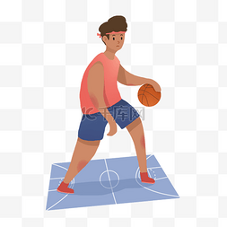 扁平风格篮球健身