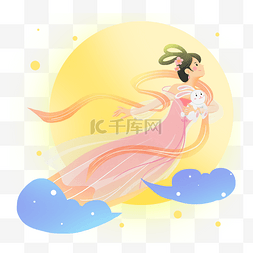 嫦娥动图图片_中秋节嫦娥奔月月亮素材