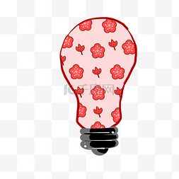 红色小花灯泡