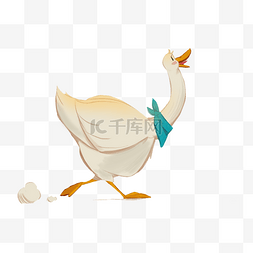 鸭子插图图片_卡通大白鹅PNG下载