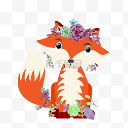 惊恐状红色狐狸元素设计