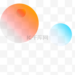 科技圆圈立体图片_两个卡通的圆球物品