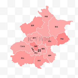 红色剪影北京地图