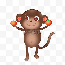 拿苹果小猴子