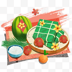 越南食盒绿叶粽