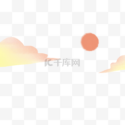 太阳装饰卡通图片_卡通的白云太阳