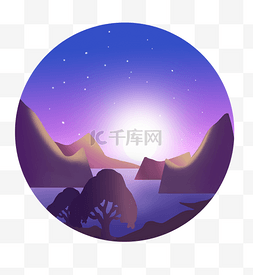 紫色夜空星光渐变