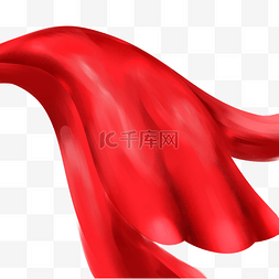 红色漂浮丝带红绸