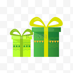 两个绿色礼物