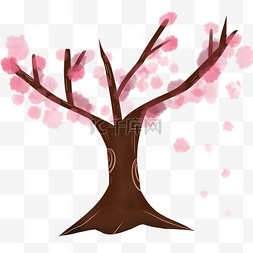 粉色的大树装饰插画