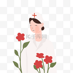 三八节人物图片_三八节女士护士红花