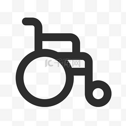 轮椅站起图片_单色通用线性医疗APP功能图标轮椅