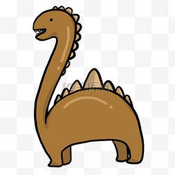 棕色的动物图片_棕色的长须恐龙插画