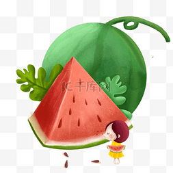 夏季水果西瓜主题插画
