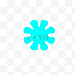 蓝色盛开的花朵元素