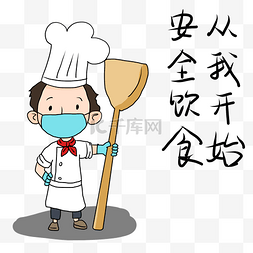 外用口罩图片_安全饮食厨师戴口罩