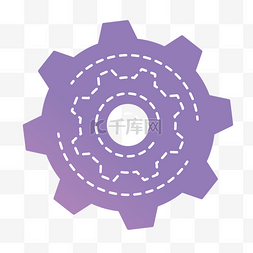紫色旋转齿轮