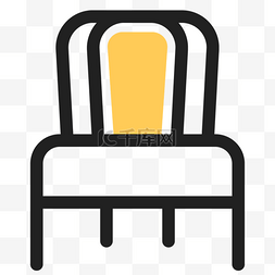 清新田园郊外图片_黄色扁平清新家居椅子图标