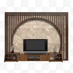 电视木柜子图片_中式的电视背景墙
