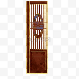 木门图片_中式门框木门