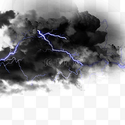 阴天线性闪电黑色质感乌云