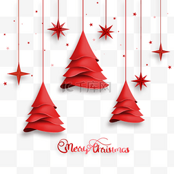 红色层叠图片_创意圣诞节圣诞树吊坠