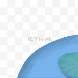 圆圆的叶子图片_蓝色的池塘免抠图