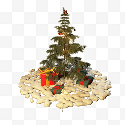 礼物盒圣诞树图片_暖光下的圣诞树和礼物盒