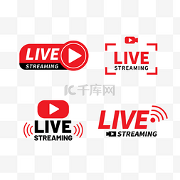 几何线条方框图片_live streaming红色播放框