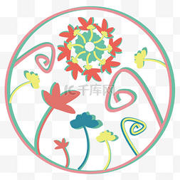 剪纸边框素材图片_节日花朵柔色系装饰画