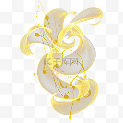 花纹彩带花朵图片_金色黄色花纹