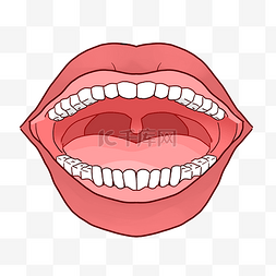 红唇插画图片_红唇牙齿人体器官