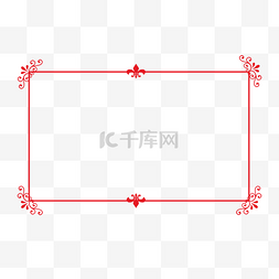 古典边框素材图片_古典花纹边框红色花纹中国风