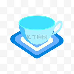 蓝色杯具图片_立体蓝色茶杯