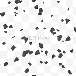 黑色质感立体图片_C4D立体黑色质感石头漂浮电商装饰