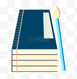 蓝色立体书籍