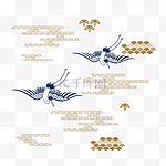 日本浮世绘仙鹤纹饰