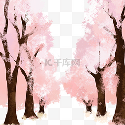 卡通樱花树树图片_粉色樱花树下载