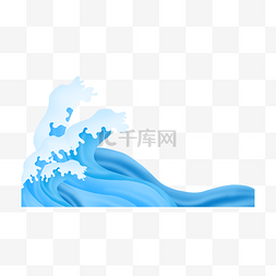 翻滚海浪卡通装饰