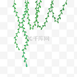 清新藤枝装饰图片_卡通绿色植物藤条